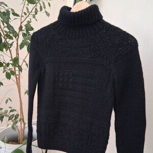 Ralph Lauren Polo Jeans Black 100% Wool Turtleneck Sweater